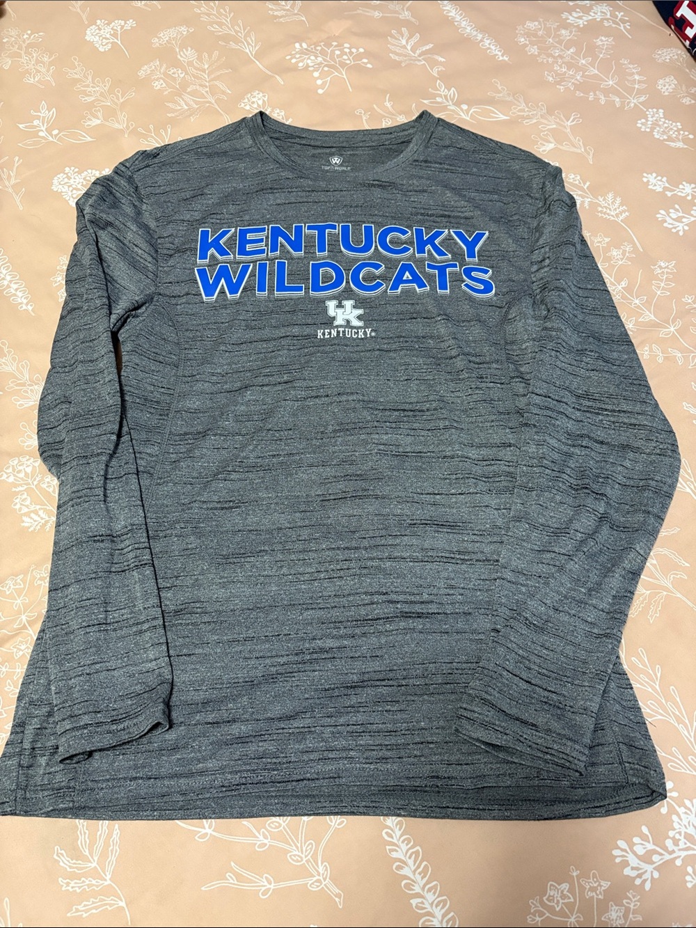 Top of the World Kentucky Wildcats Gray Long-Sleeve Tee with Blue Logo